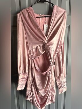 NWT Glamaker pink cut out Y2K style barbiecore bodycon cocktail dress Sz L